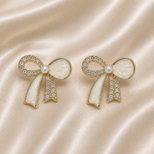 Pearl Bow Earrings