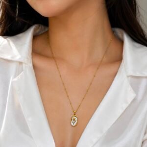 Golden Floral Charm Necklace