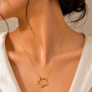 Golden Star Outline Necklace