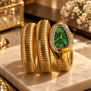 Emerald Royale Gold Snake Watch
