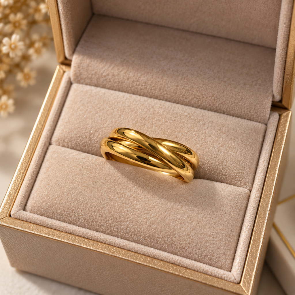 Golden Trinity Ring Set