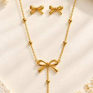 Golden Bow Jewellery Set
