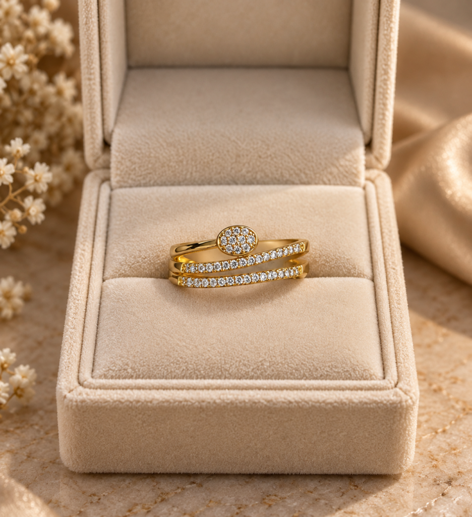 Golden Lumière Layer Ring