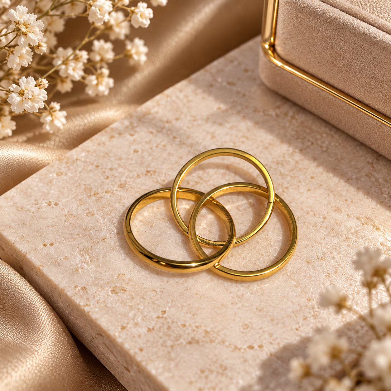 Golden Trinity Ring Set - Image 2