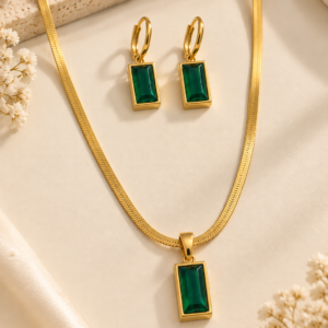 Emerald Luxe Gold Jewellery Set