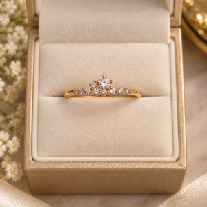 Elegant Golden Solitaire-Inspired Diamond Ring
