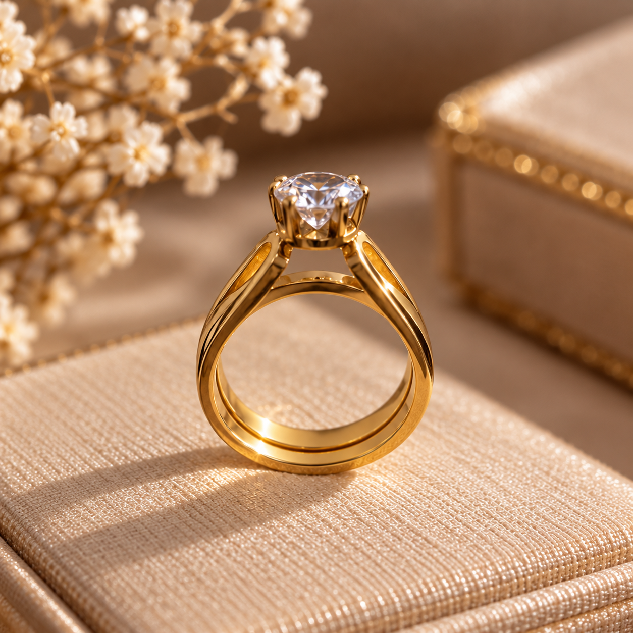 Golden Cartier Solitaire Ring