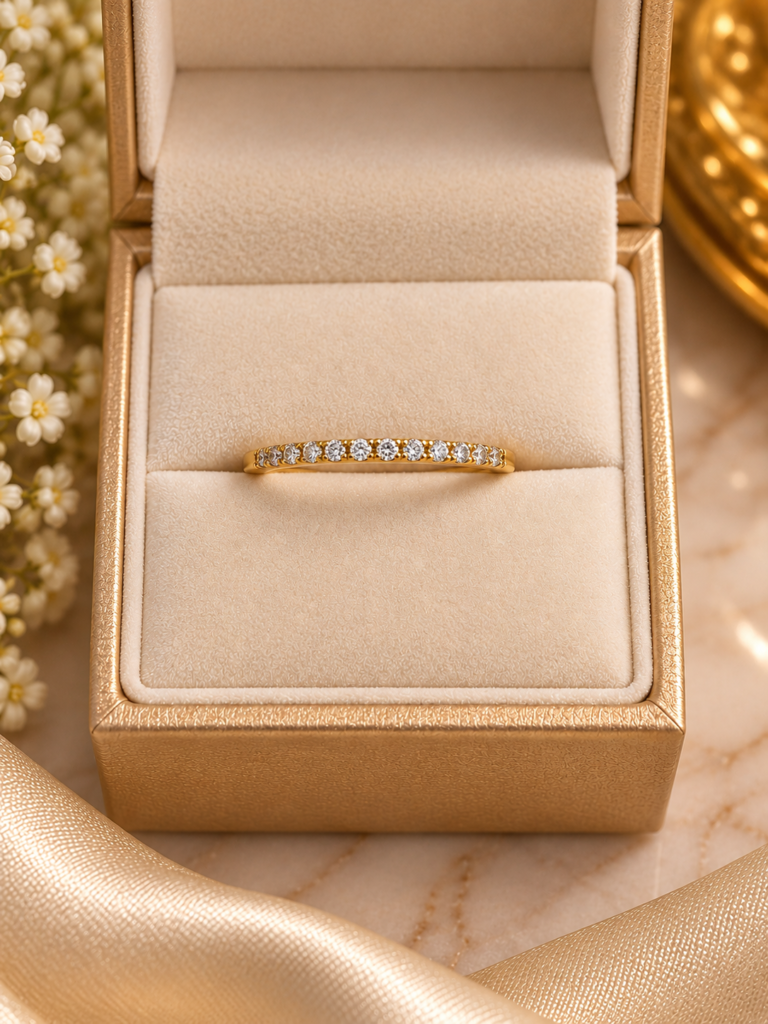 Classic Golden Diamond Band Ring